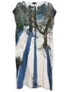 Agnès B. All-over Graphic Print Dress In Blue