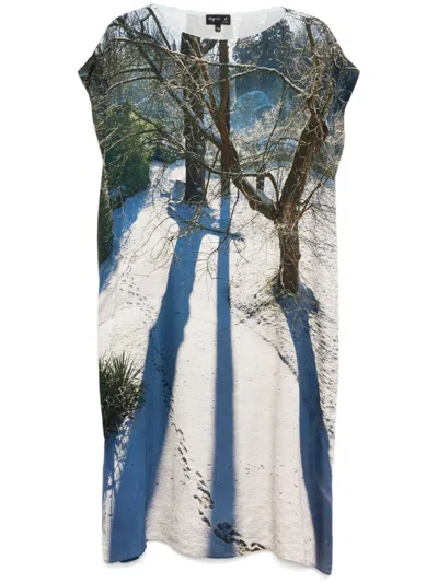 Agnès B. All-over Graphic Print Dress In Blue