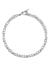 Agnès B. Anchor Knot Twist Hoops Necklace In Metallic
