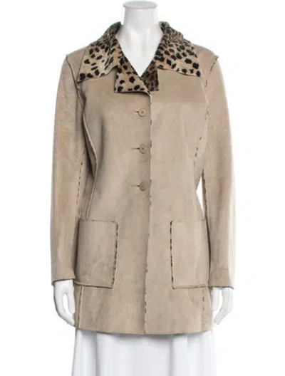 Pre-owned Agnès B. Animal Print Jacket In Neutral