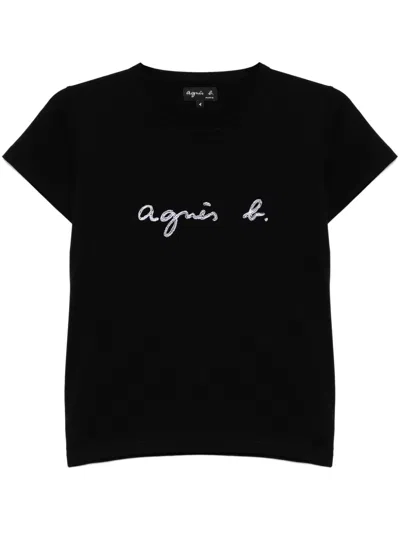 Agnès B. Brando Logo-print Cotton T-shirt In Black