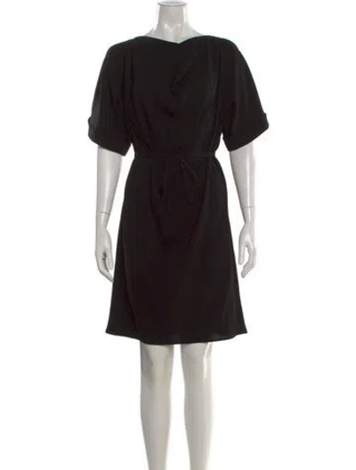 Pre-owned Agnès B. Bateau Neckline Knee-length Dress In Black