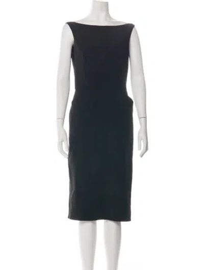 Pre-owned Agnès B. Bateau Neckline Knee-length Dress In Black