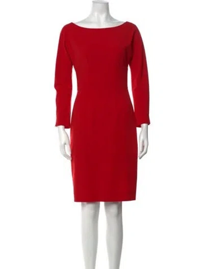 Pre-owned Agnès B. Bateau Neckline Knee-length Dress In Red