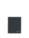 Agnès B. Bi-fold Leather Cardholder In Blue