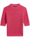 Agnès B. Biscotte Open-knit Top In Red