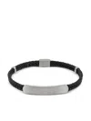 Agnès B. Braided Logo-plaque Bracelet In Black