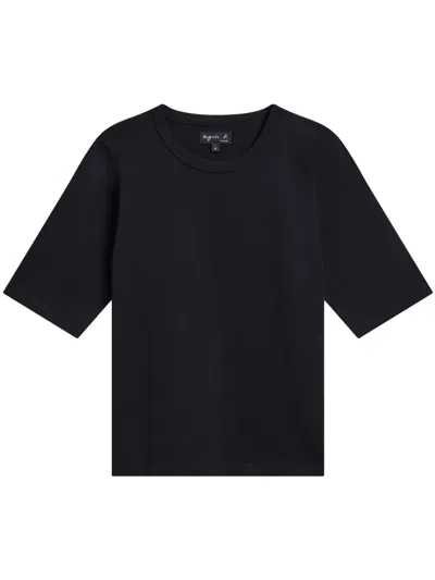 Agnès B. Brando Short-sleeve Cotton T-shirt In Black