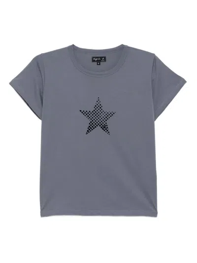 Agnès B. Brando Star T-shirt In Gray