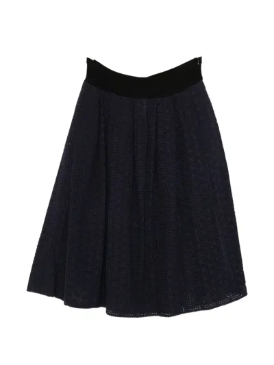 Agnès B. Broderie-anglaise Flared Skirt In Black