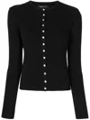 Agnès B. Button Front Jersey Top In Black