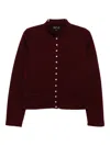 Agnès B. Buttoned-up Jacket In Burgundy