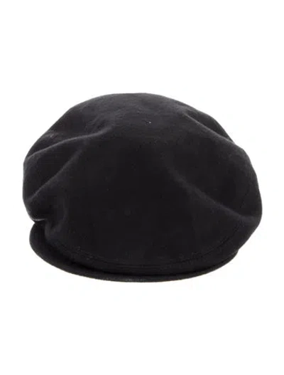 Pre-owned Agnès B. Canvas Newsboy Hat In Black