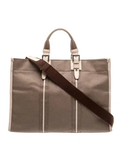 Pre-owned Agnès B. Canvas Top Handle Bag In Brown