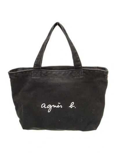 Pre-owned Agnès B. Canvas Tote In Black
