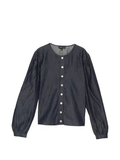 Agnès B. Caraco Denim Jacket In Blue