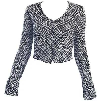 Pre-owned Agnès B. Chic Vintage Agnes B 1990s Black And White 90s French Cropped Tailored Jacket