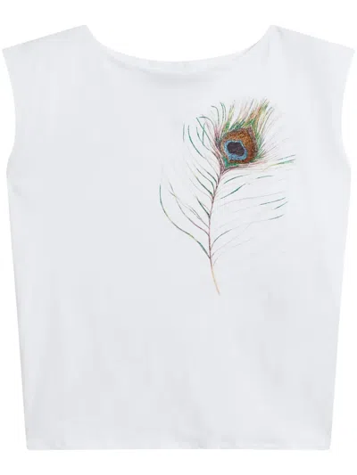 Agnès B. Colisée Cotton Tank Top In White