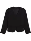 Agnès B. Collarless Button-up Jacket In Black