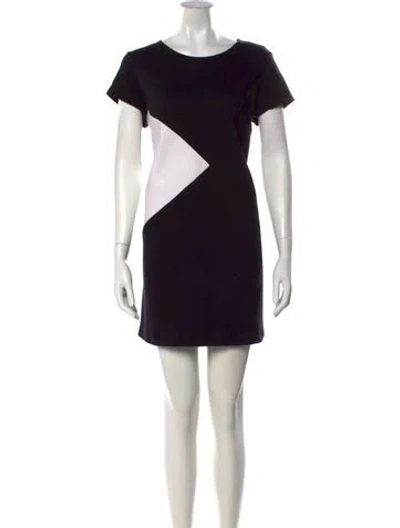 Pre-owned Agnès B. Colorblock Pattern Mini Dress In Black