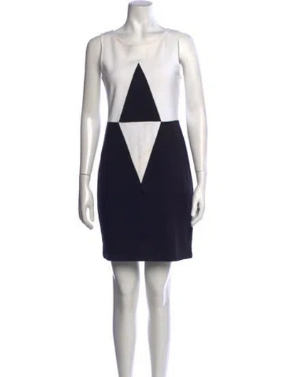 Pre-owned Agnès B. Colorblock Pattern Mini Dress In Black