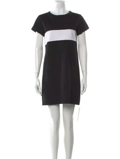 Pre-owned Agnès B. Colorblock Pattern Mini Dress In Gray