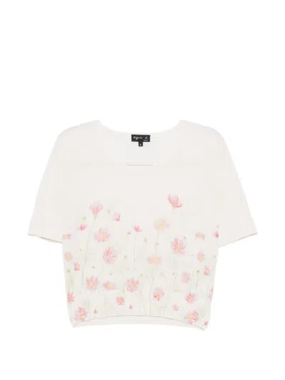 Agnès B. Cosmos Silk And Linen Jumper In Neutral