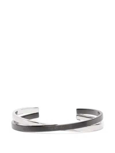 Agnès B. Couple Bangle Logo Bracelet In Black