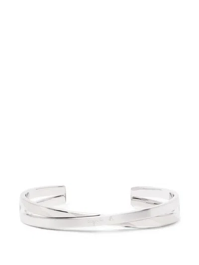 Agnès B. Couple Bangle Logo Bracelet In Metallic