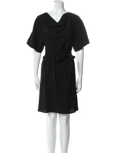 Pre-owned Agnès B. Cowl Neck Knee-length Dress In Blue