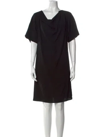Pre-owned Agnès B. Cowl Neck Mini Dress In Black