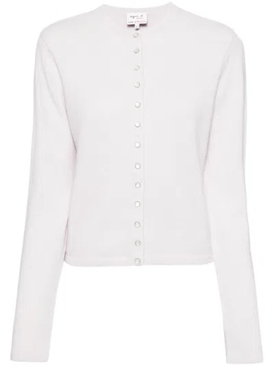 Agnès B. Crew-neck Cardigan In Pink