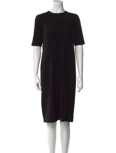 Pre-owned Agnès B. Crew Neck Knee-length Dress In Black
