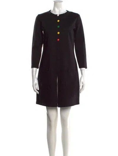 Pre-owned Agnès B. Crew Neck Knee-length Dress In Black