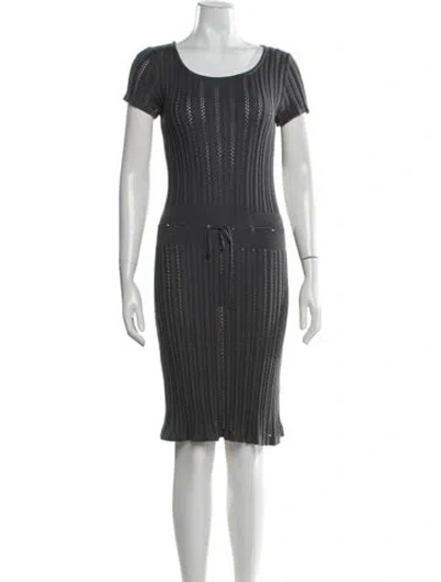 Pre-owned Agnès B. Crew Neck Knee-length Dress In Grey