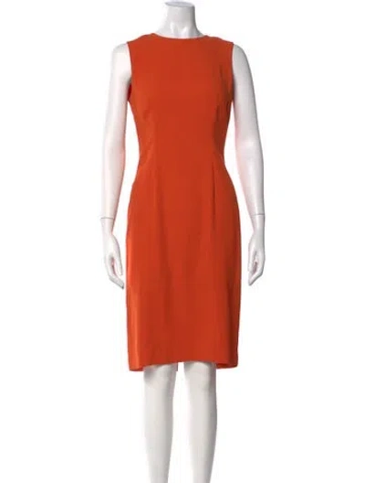 Pre-owned Agnès B. Crew Neck Knee-length Dress In Orange