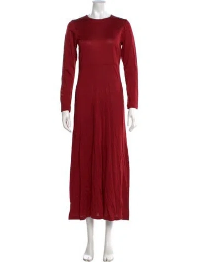 Pre-owned Agnès B. Crew Neck Long Dress In Red