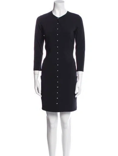 Pre-owned Agnès B. Crew Neck Mini Dress In Black