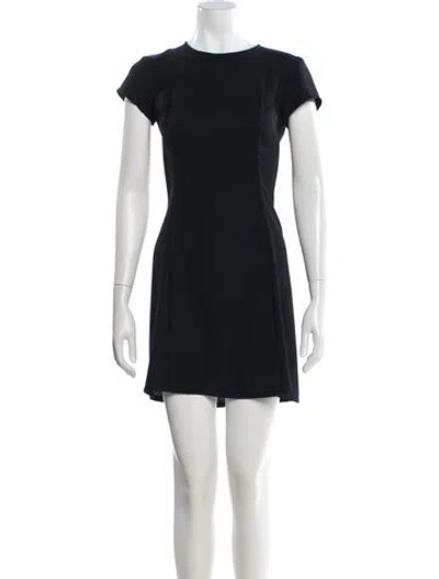 Pre-owned Agnès B. Crew Neck Mini Dress In Black
