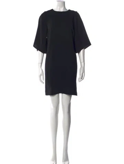 Pre-owned Agnès B. Crew Neck Mini Dress In Black