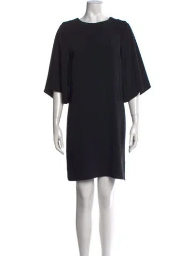Pre-owned Agnès B. Crew Neck Mini Dress In Black