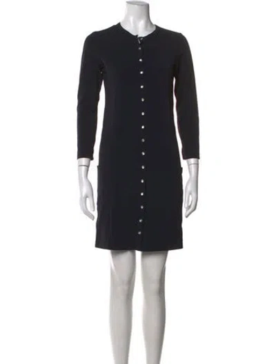 Pre-owned Agnès B. Crew Neck Mini Dress In Black