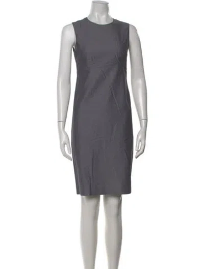 Pre-owned Agnès B. Crew Neck Mini Dress In Gray