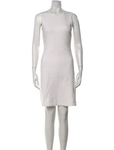 Pre-owned Agnès B. Crew Neck Mini Dress In White