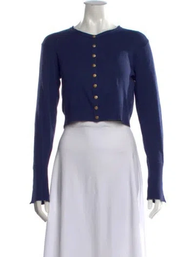Pre-owned Agnès B. Crew Neck Sweater In Blue