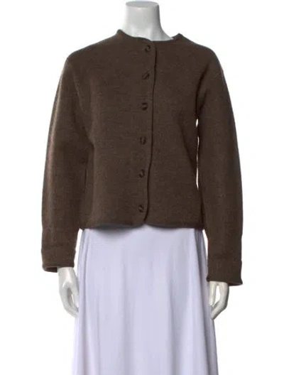 Pre-owned Agnès B. Crew Neck Sweater In Brown