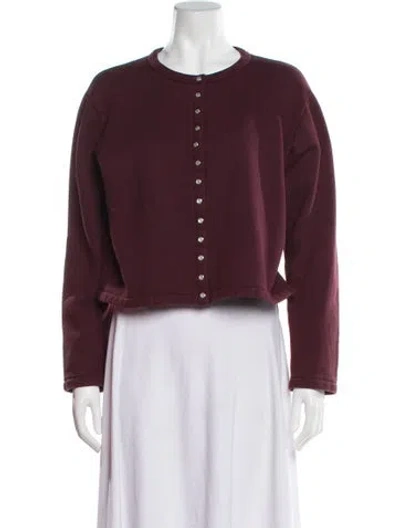 Pre-owned Agnès B. Crew Neck Sweater In Burgundy