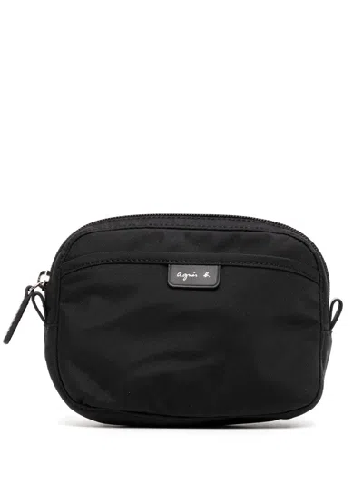 AGNÈS B. CURVED LOGO-PATCH WALLET