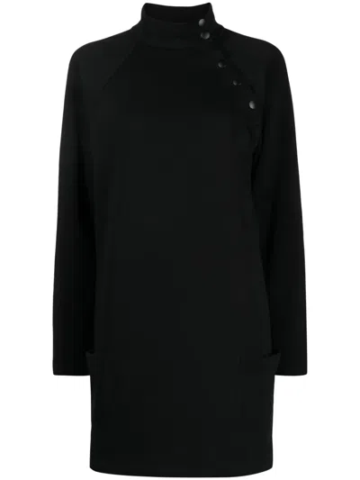 Agnès B. Diagonal Cotton Minidress In Black