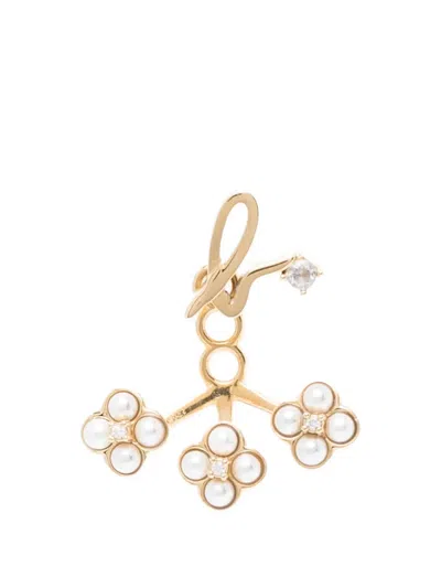 Agnès B. Double Bloom Earrings In Gold